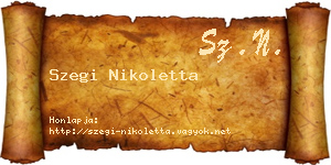 Szegi Nikoletta névjegykártya