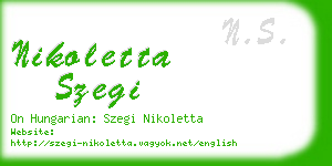 nikoletta szegi business card